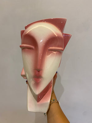 Pink & white Lindsey B Balkweill style head statue