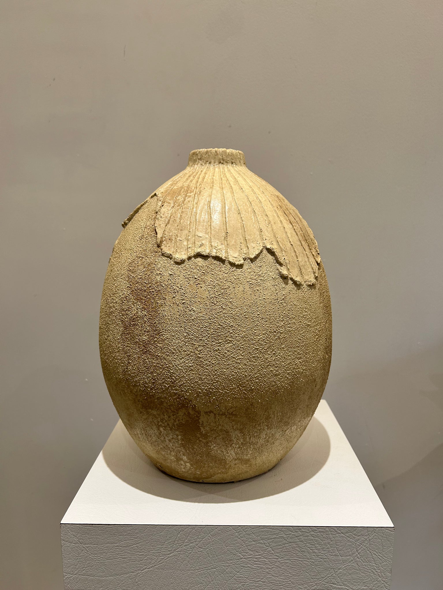 Large textured pottery vase