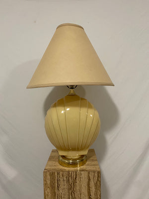 Large beige seashell glass lamp