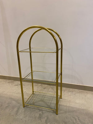 Small arched golden brass shelf