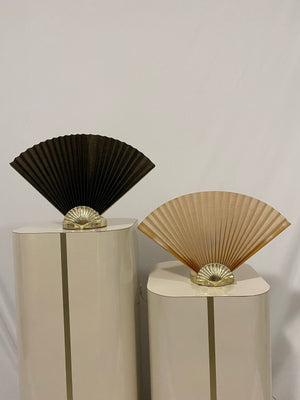 Mcm brass seashell fan lamps