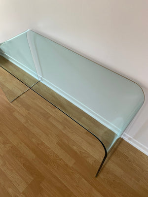 Beautiful tempered glass waterfall console table