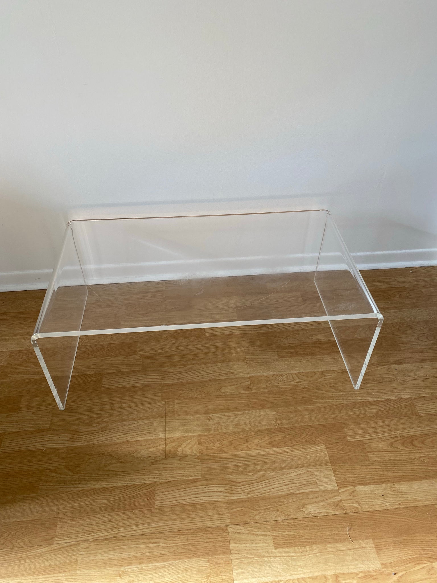 Lucite waterfall coffee table