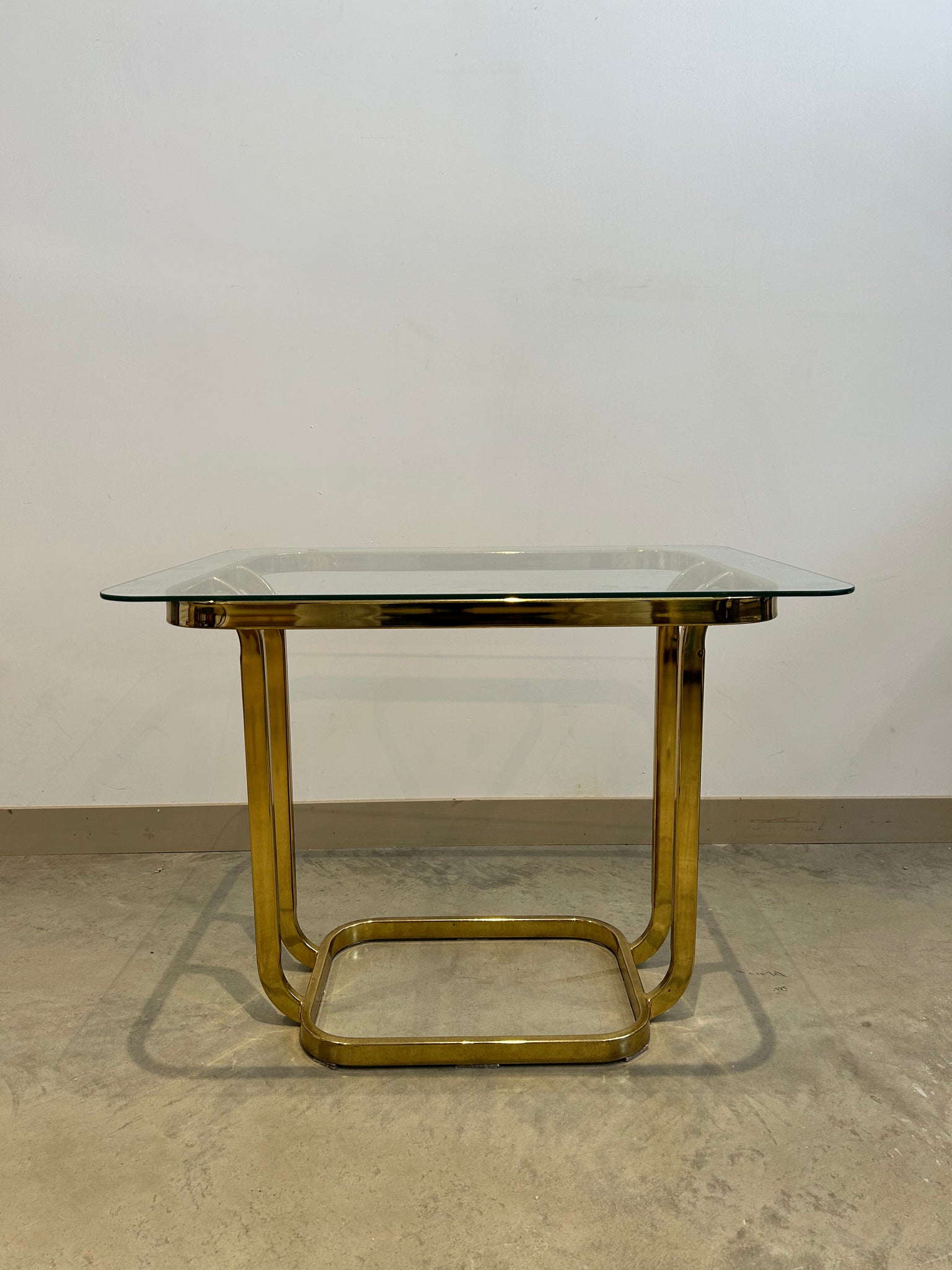 Hollywood Regency style golden brass side table