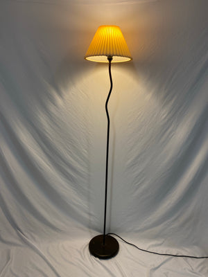 Chocolate brown metal squiggly floor lamp