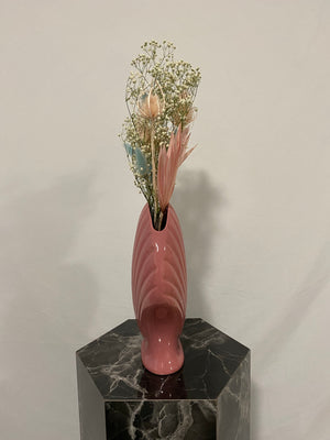 Dusty rose seashell vase