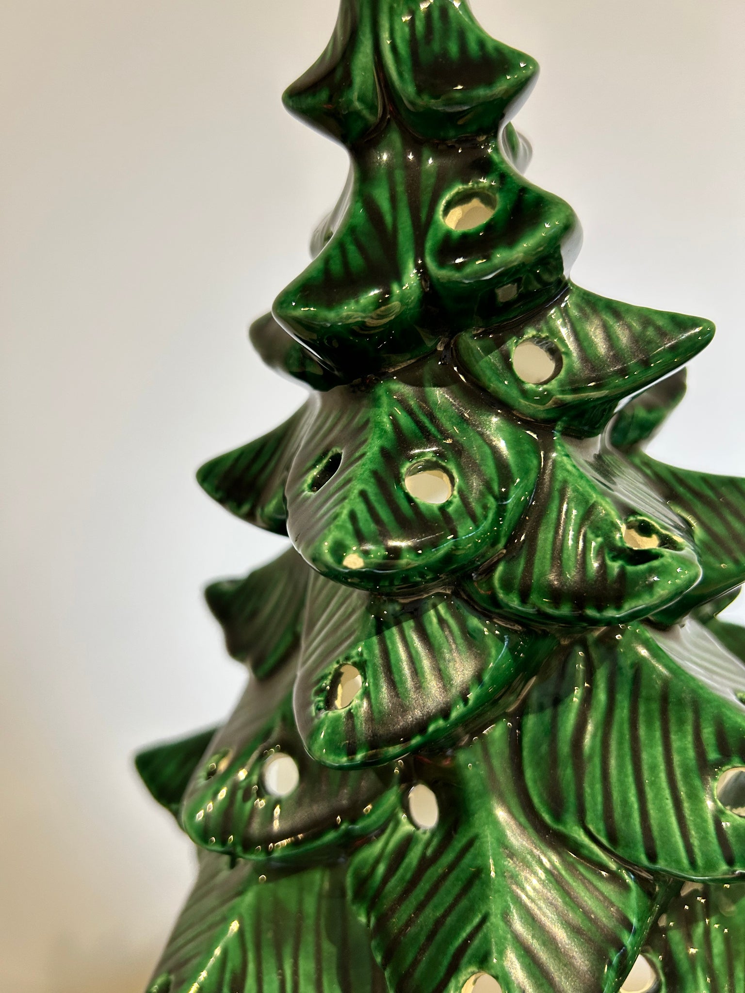 Petit sapin de Noël vintage en céramique