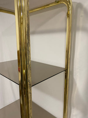 Tall golden brass shelf