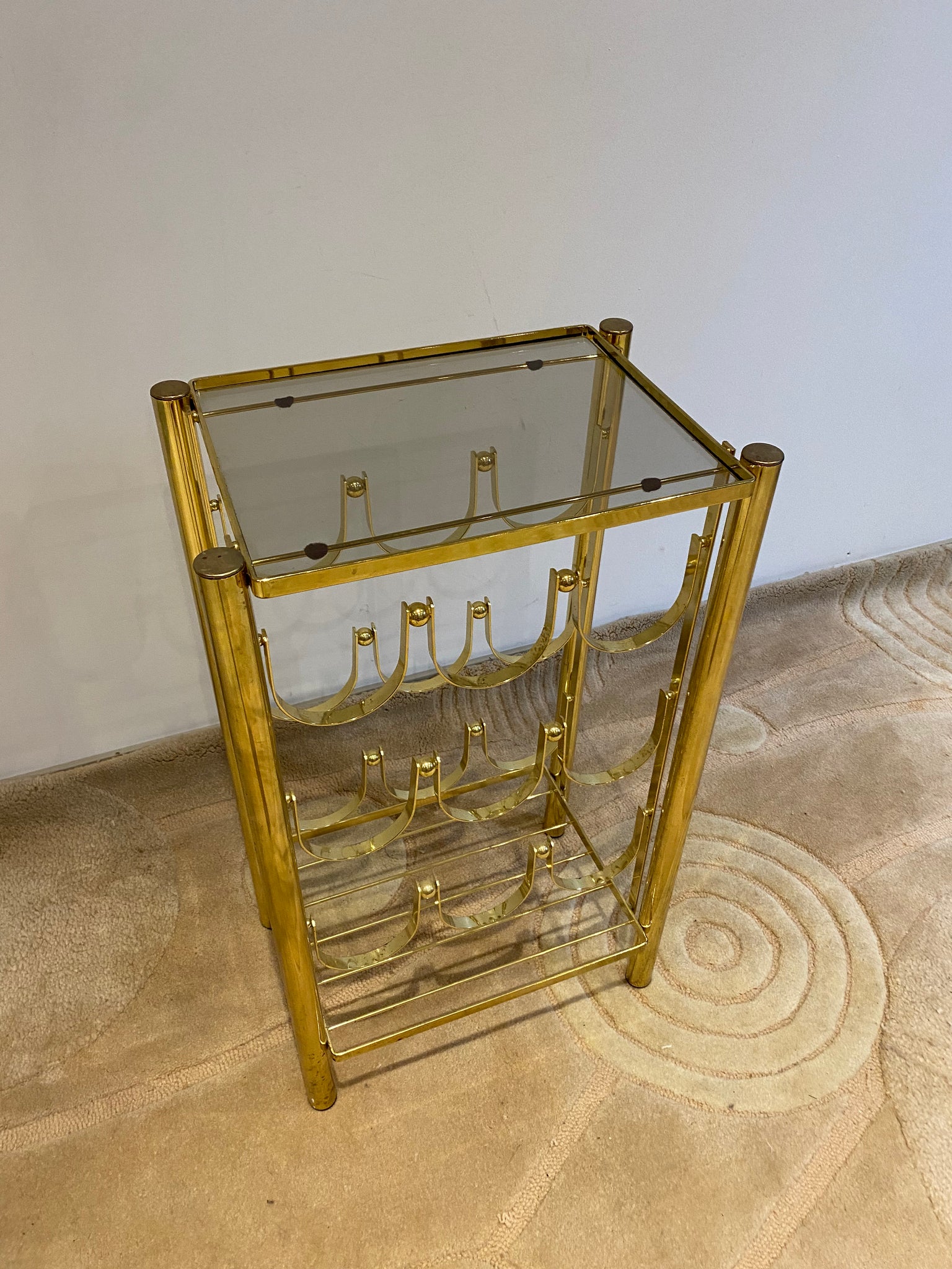 Antique brass wine rack sale