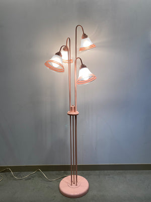 Retro baby pink floor lamp