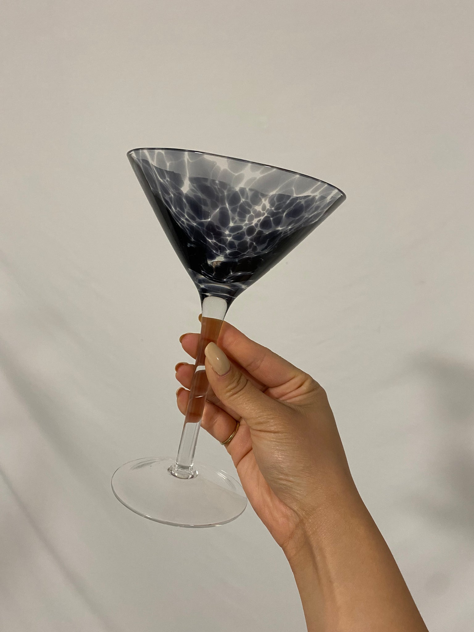 Speckled martini glasses