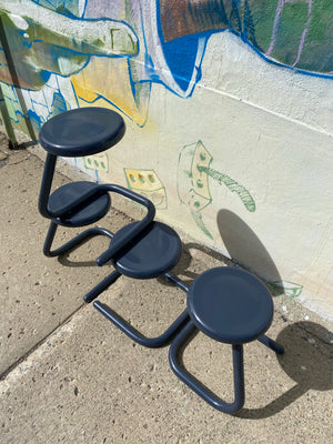 Short navy paperclip bar stools