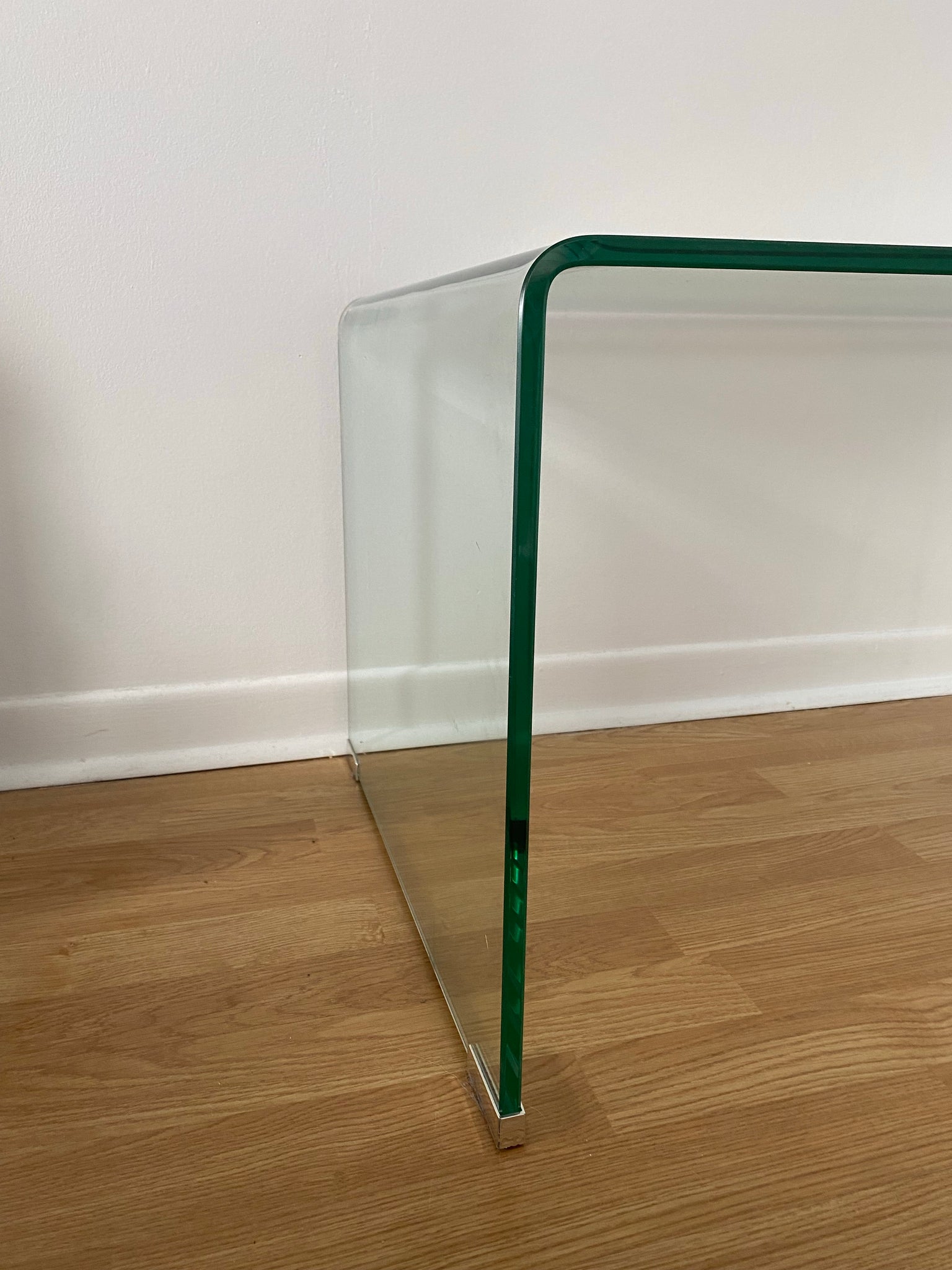 Small tempered glass waterfall coffee table