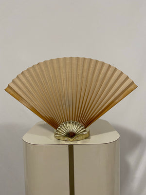 Mcm brass seashell fan lamps