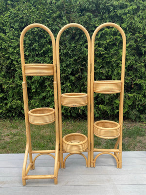 Bamboo paravent with planters