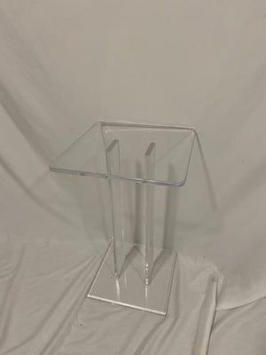 Lucite pedestal stand side table