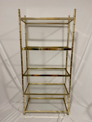 Golden brass & glass shelf