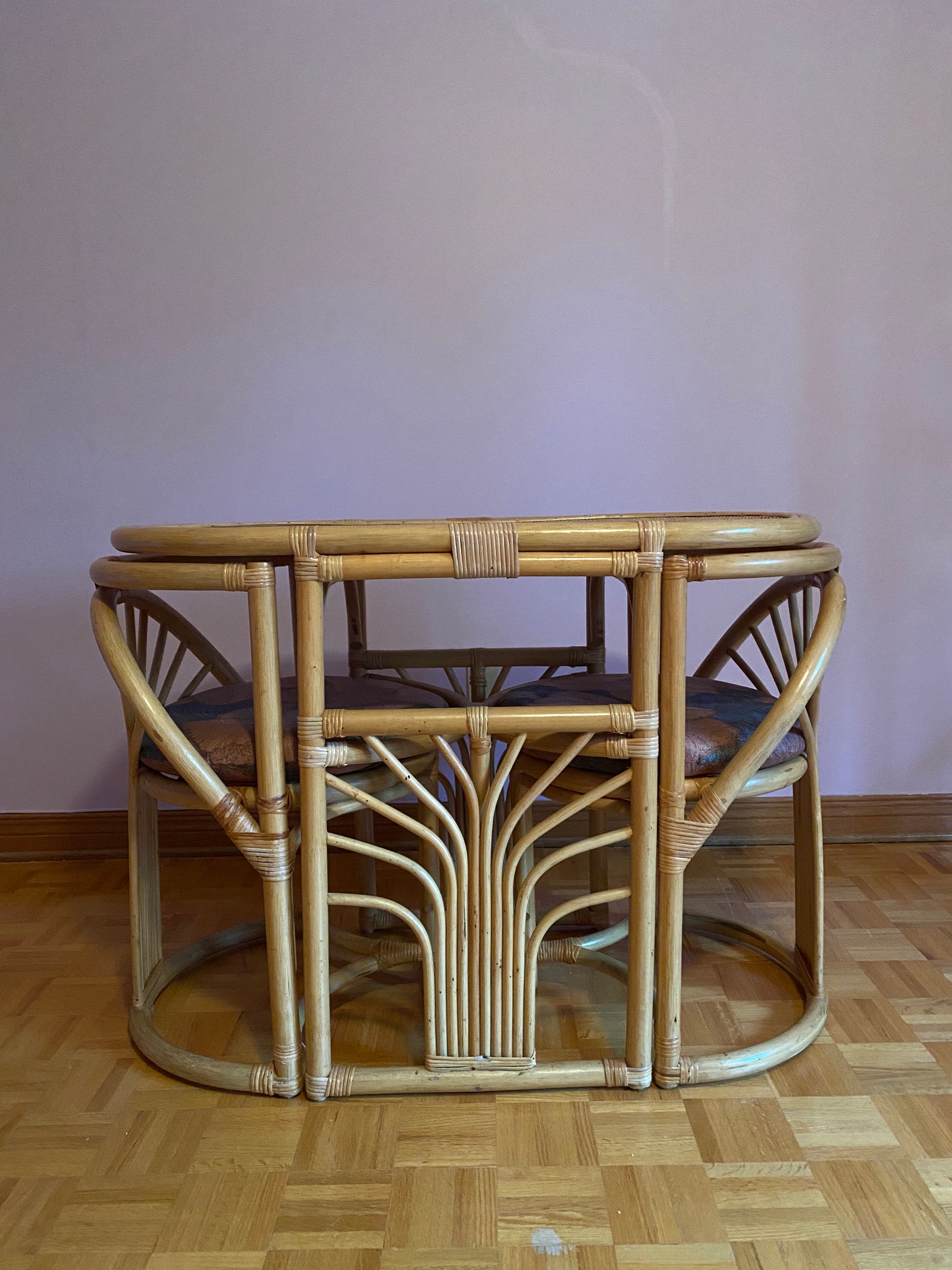 Small bamboo table & chairs dining set