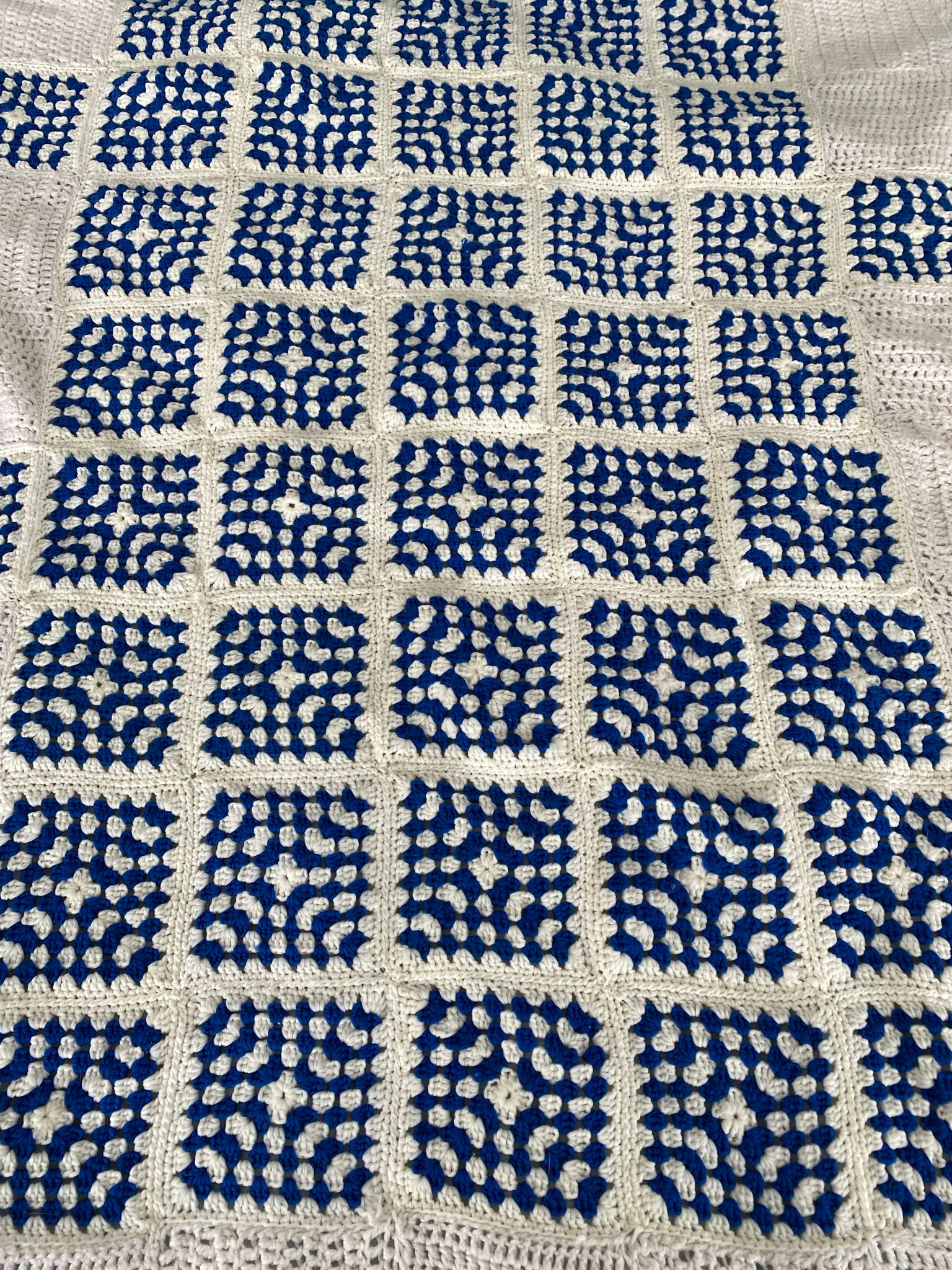 King size Greek style crochet blanket