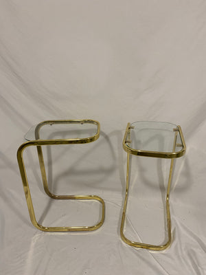 C golden brass side tables