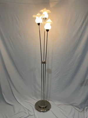 Glass flowers & chrome floor lamp