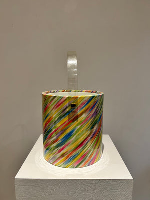 Colorful ice bucket with lucite handle