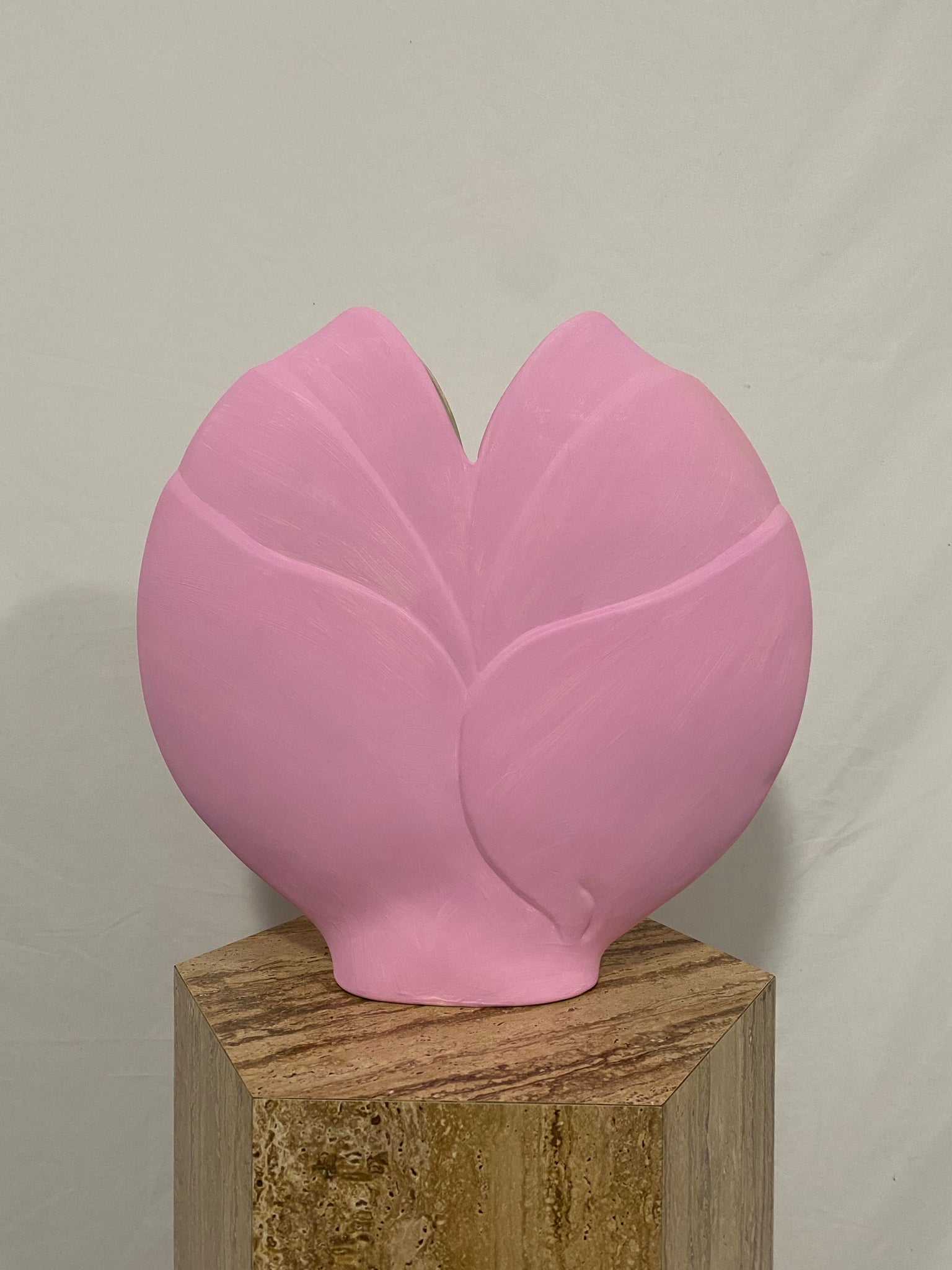 Large pink heart plaster vase