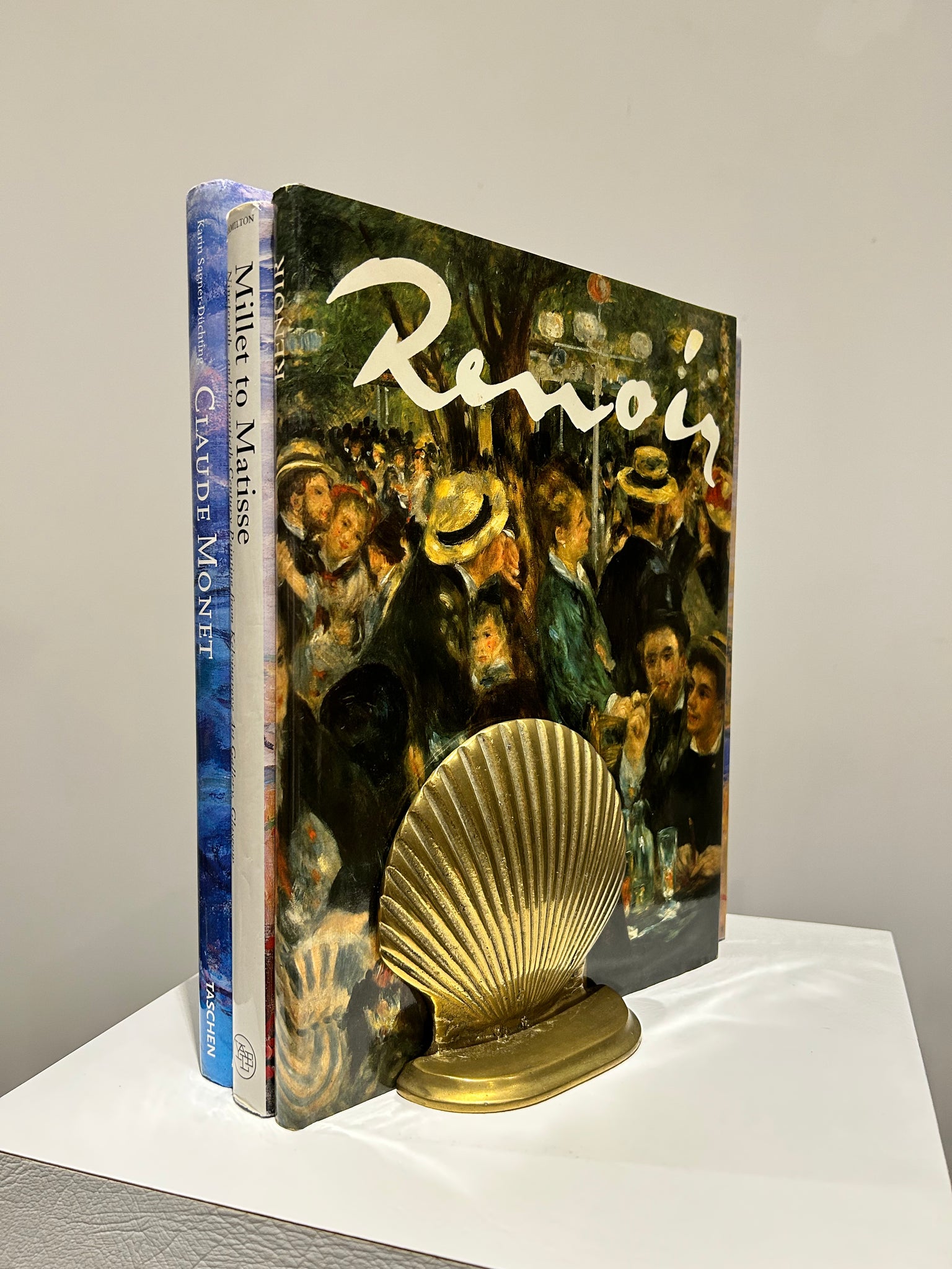 Solid brass seashell bookends