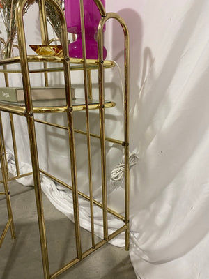 Golden brass & glass vanity