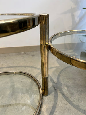 Golden brass swivel coffee table