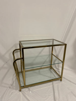 Cute little golden brass side table