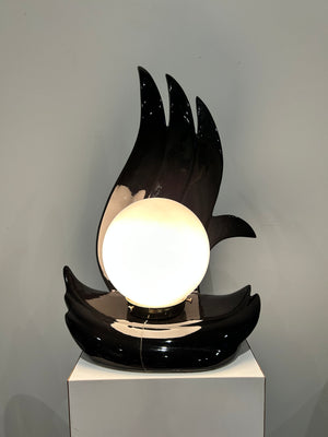 Black wave art deco ceramic lamps