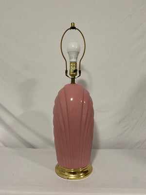 Pink ceramic art deco lamp