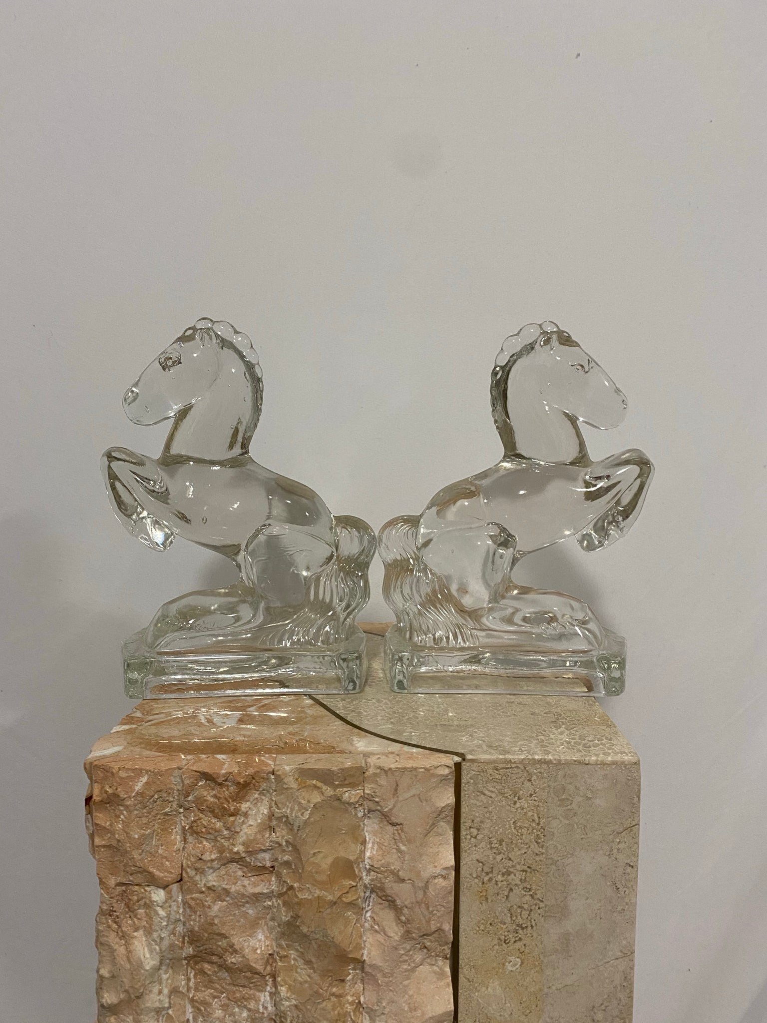 Thicc glass horse book-ends