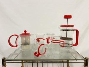 Red Bodum coffee & tea set