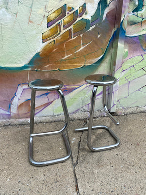 Chrome paperclip bar stools
