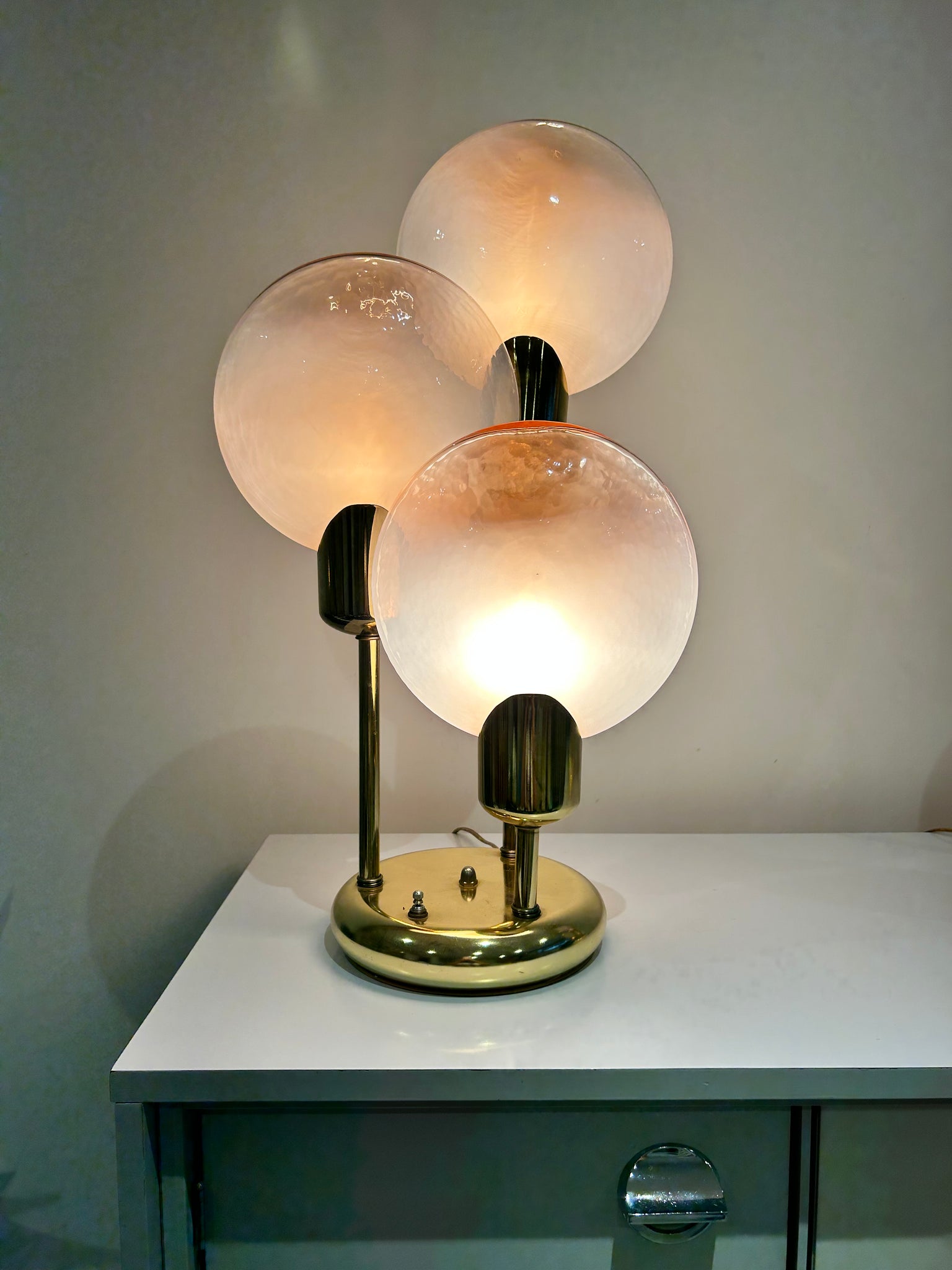 Murano glass & brass table lamp – Turquoise's Treasures