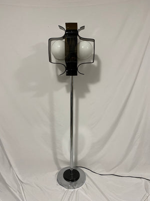 Lucite and chrome MCM Space Age floor lamp