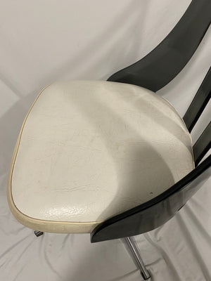 Smokey lucite & chrome retro swivel chair