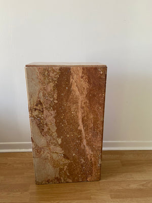 Very heavy pink marbled stone podiums