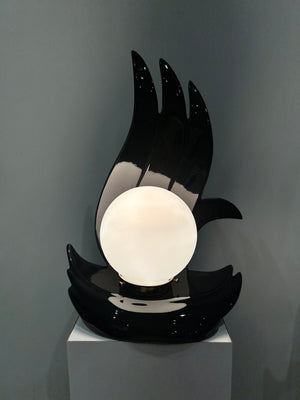 Black wave art deco ceramic lamps