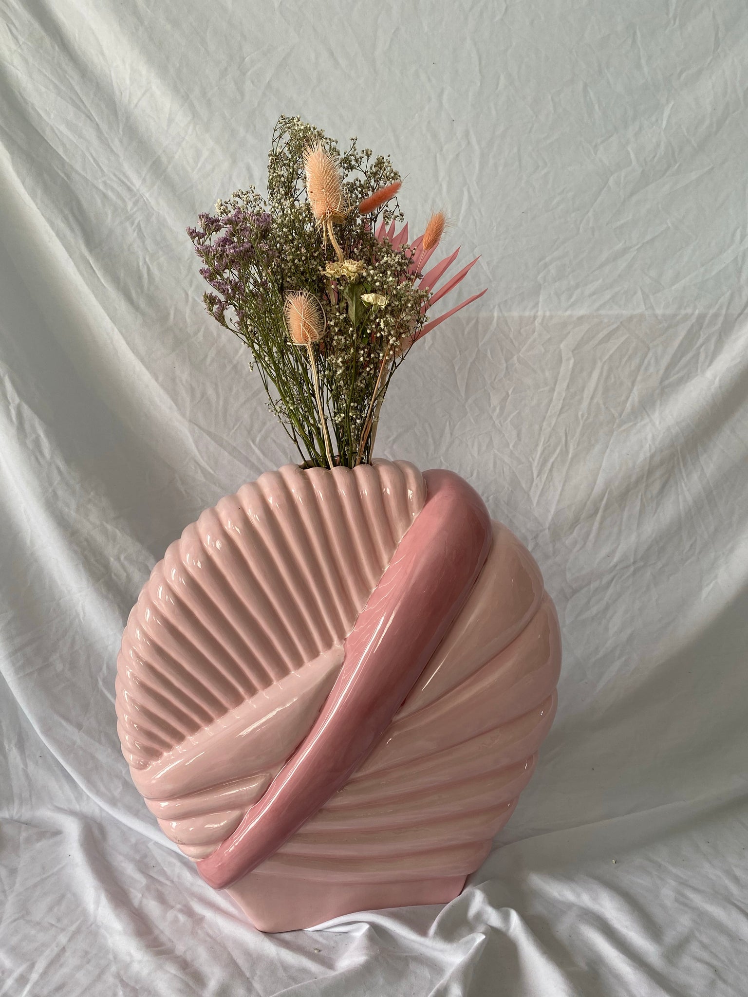 Stunning XL pink art deco vase