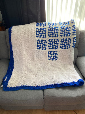 King size Greek style crochet blanket