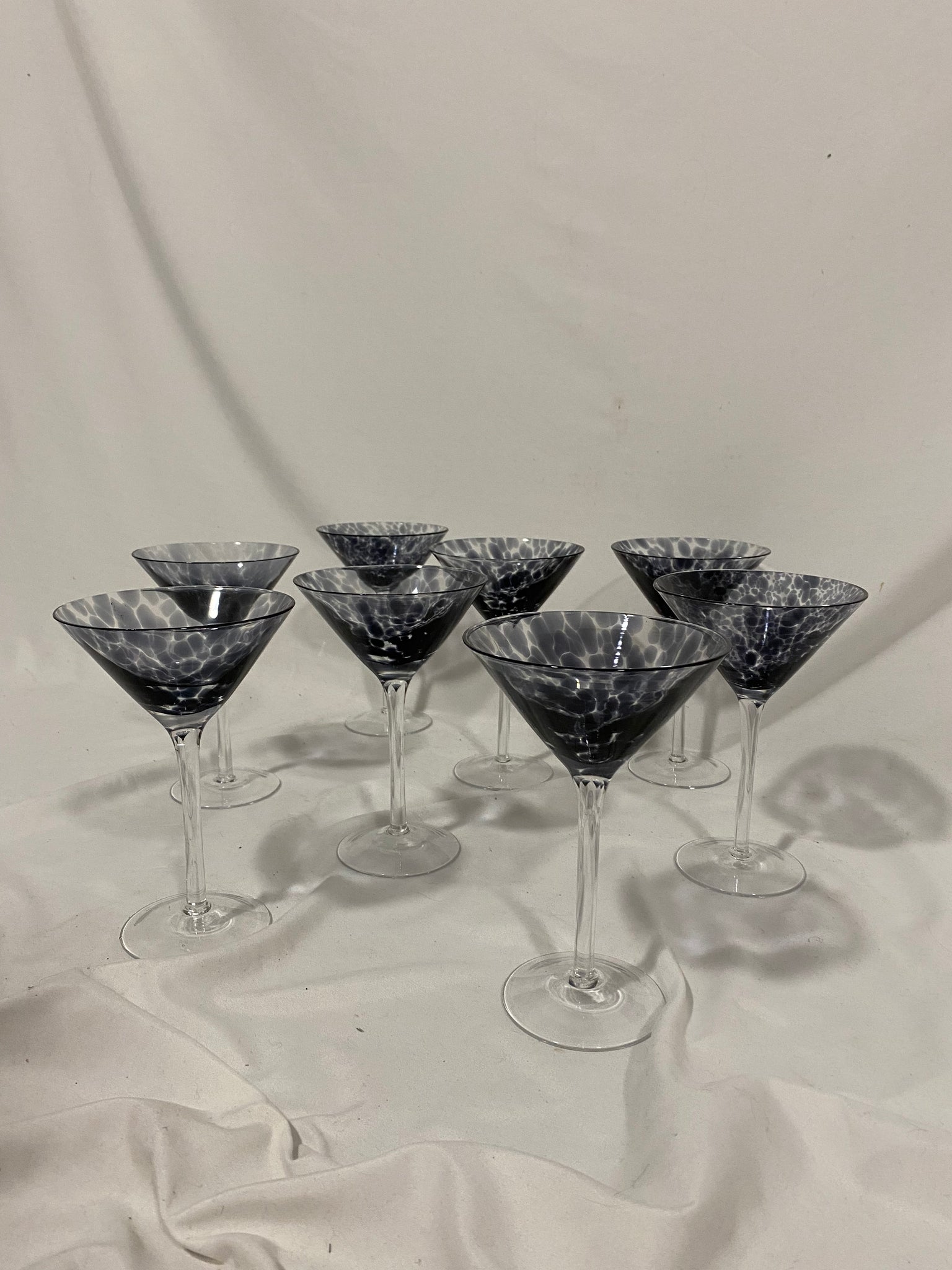 Speckled martini glasses