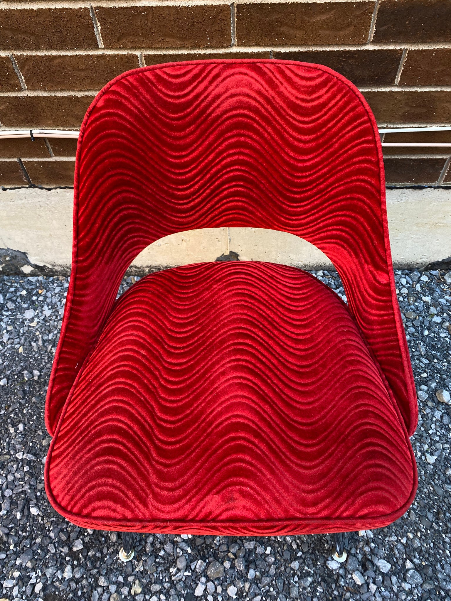 Groovy red velour & chrome chairs