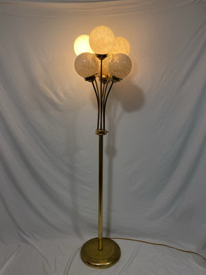 Marbled globes & golden brass floor lamp