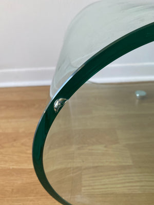 Curvy waterfall glass coffee table