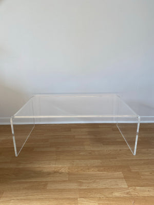 Lucite waterfall coffee table