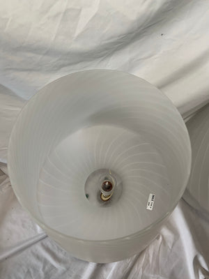 XL white frosted Murano mushroom lamp