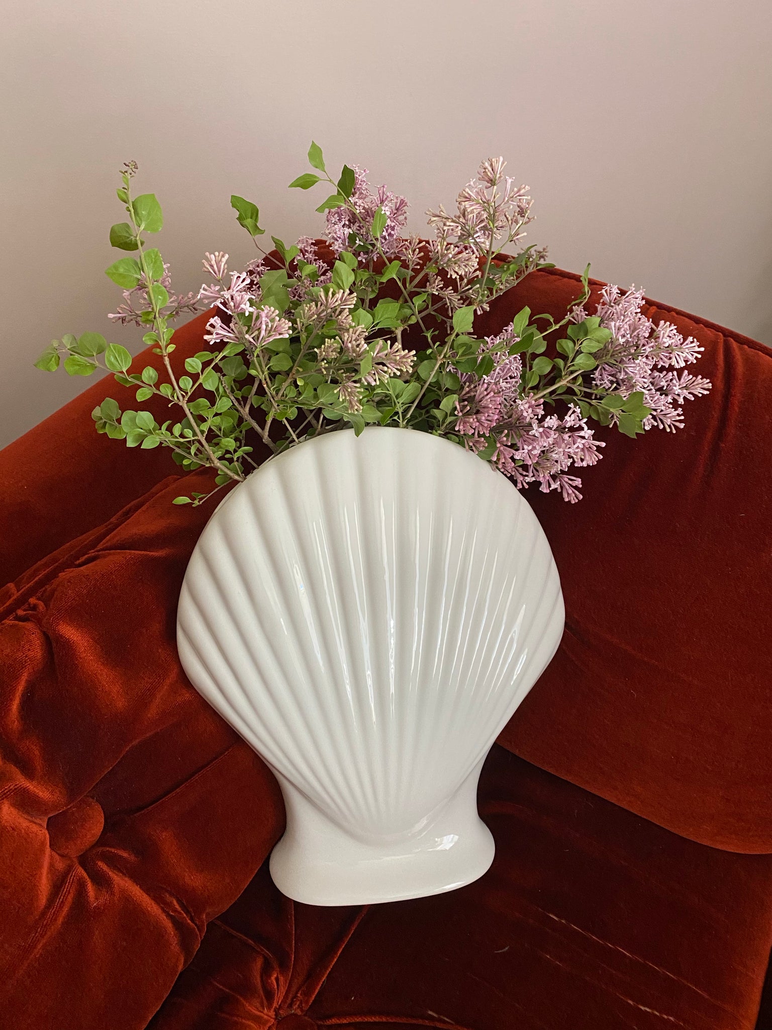 Beautiful large ceramic seashell vase – Turquoise's Treasures